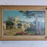 Tableau Huile sur panneau signé Robert Pichon paysage