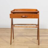 Mid-Century Teak and Rattan Nightstands by Søren Rasmussen, Denmark, 1960s,