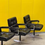 1970s Leather Swivel Chair Eurochair by Girsberger (Price for One)