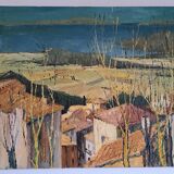 Oil painting on canvas signed LM RATAUD