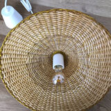 Suspension en rotin vintage