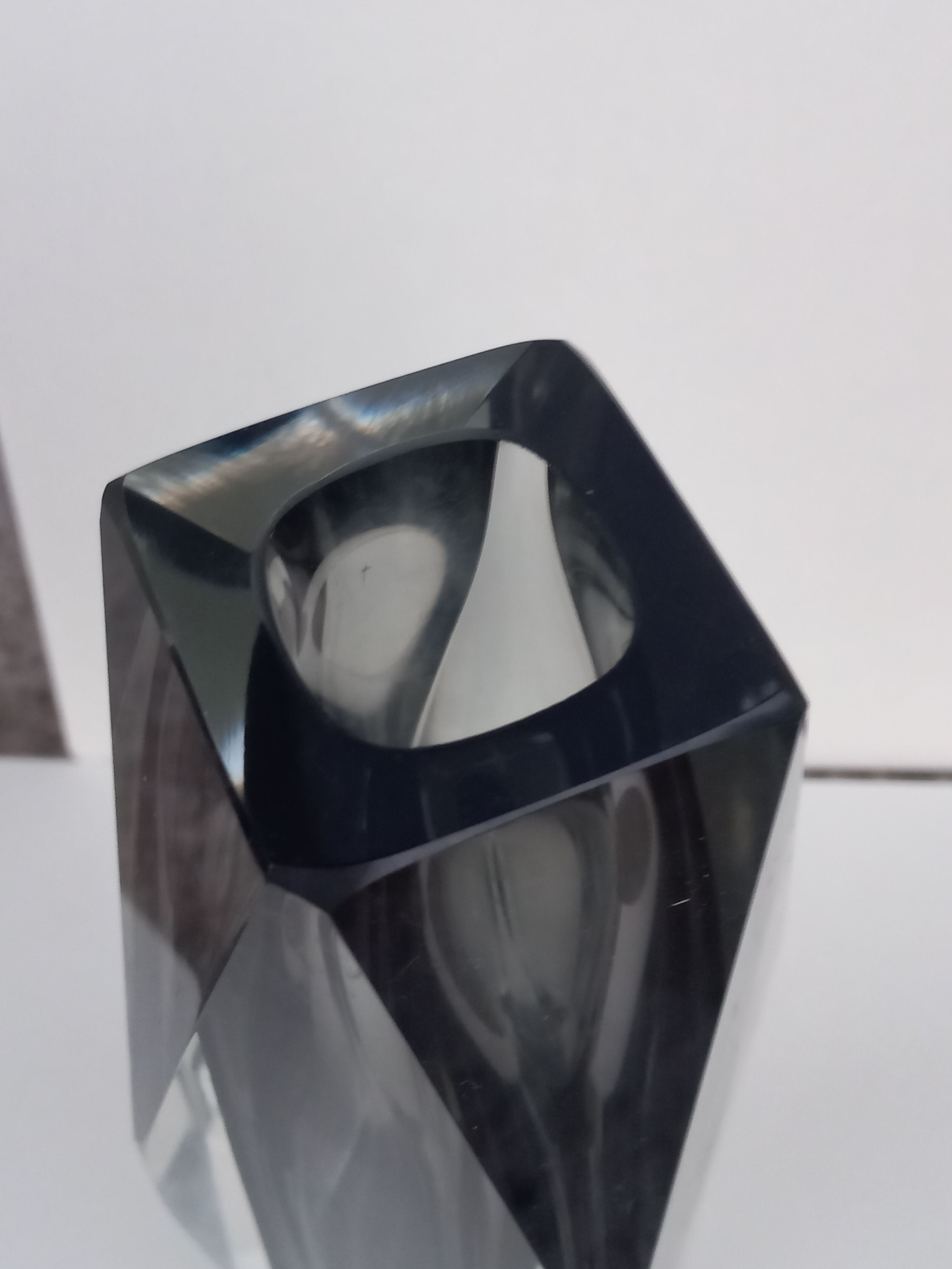 Glass vase Sommerso Murano of the 70s 21cm