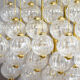 Venini mid century italian flushmount murano glass bubbles and brass chandelier