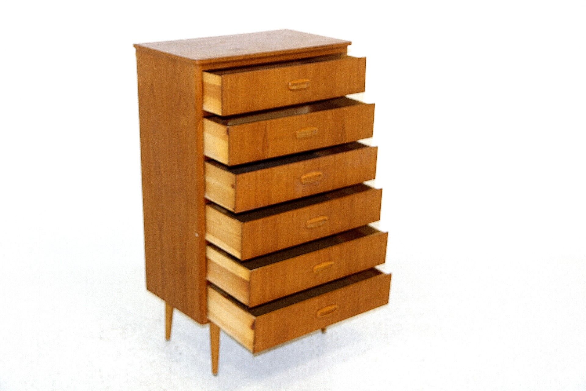 Tallboy teak chest of drawers, sweden, 1950