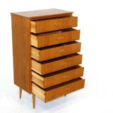 Tallboy teak chest of drawers, sweden, 1950
