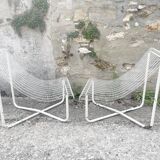 Pair of wire armchairs, 1980s