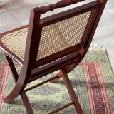 Folding chair in wood and cane