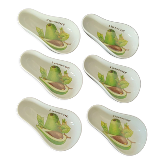 6 Avocado cups in porcelain L'hirondelle