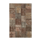 Handwoven oriental vintage 198 cm x 302 cm brown patchwork carpet
