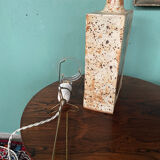 Danish Mid-Century Modern Pottery Table Lamp with Abstract Design 1975