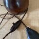 Wrought iron lamp, 2M fabric cable, cotton shade