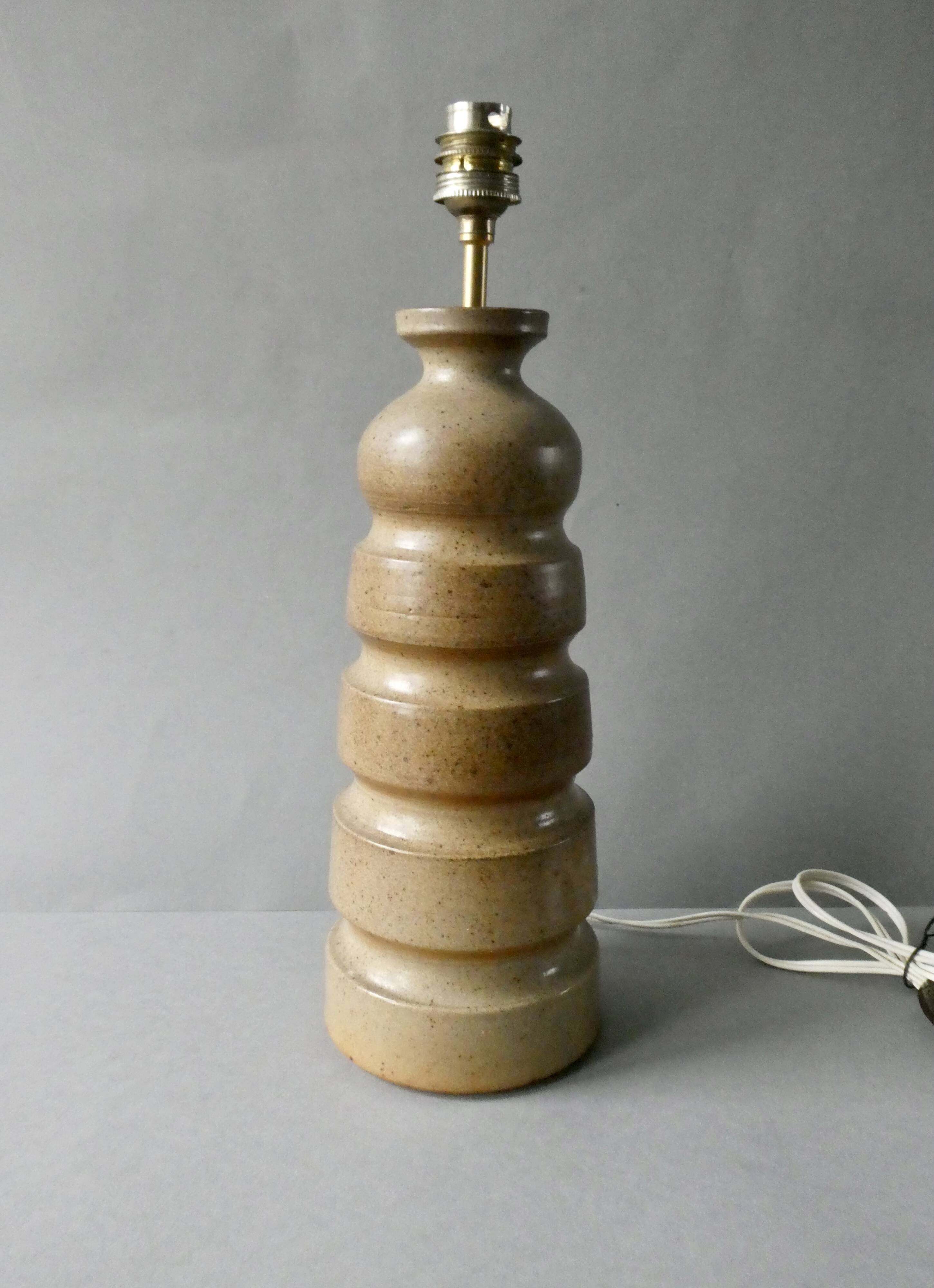 Large stoneware lamp base, signed Jean-Luc Noël, 1980s-90s