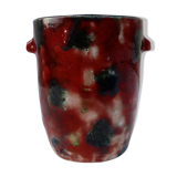 Pot ceramic enamelled spotted drips