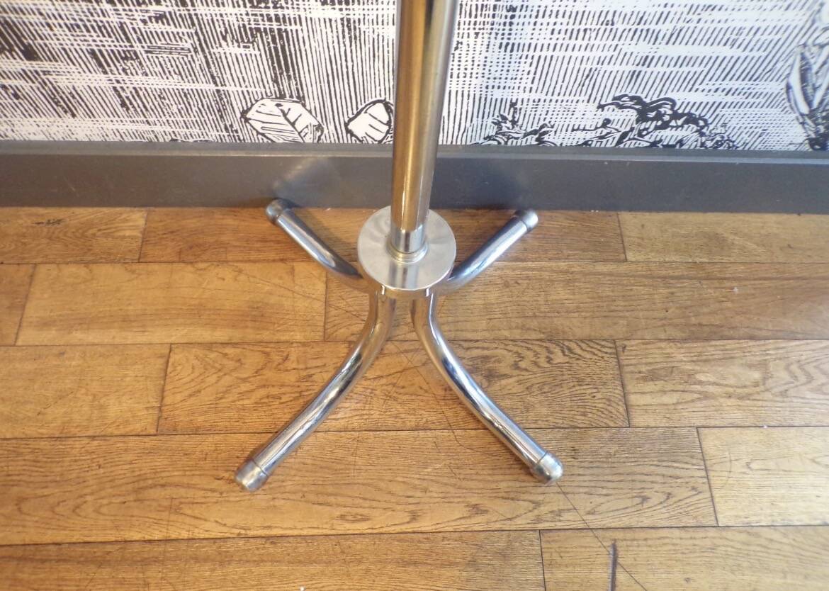 Chrome metal coat rack parrot
