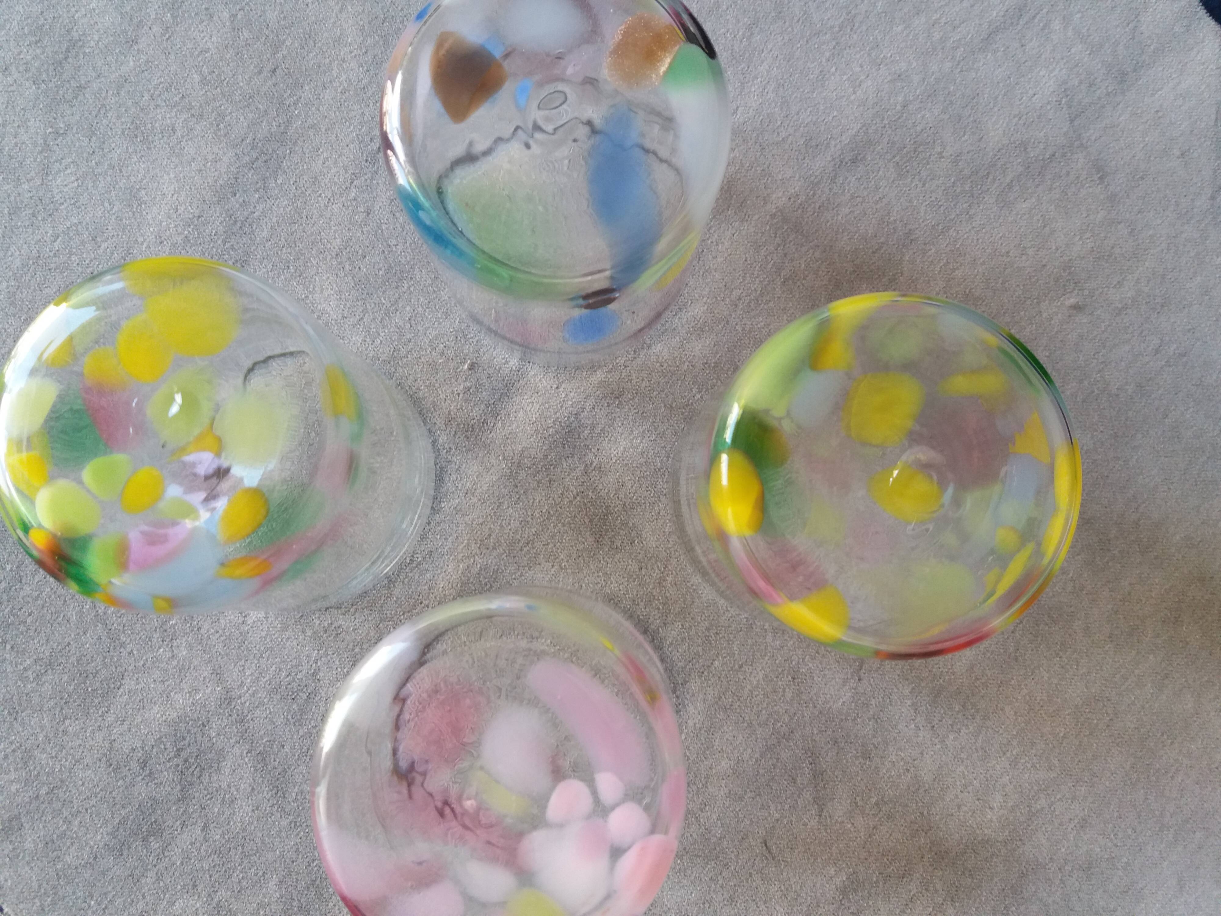 Lot of 4 murano glass cups