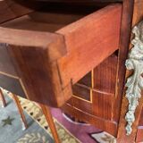 Pair of half-moon bedside tables Louis XV style