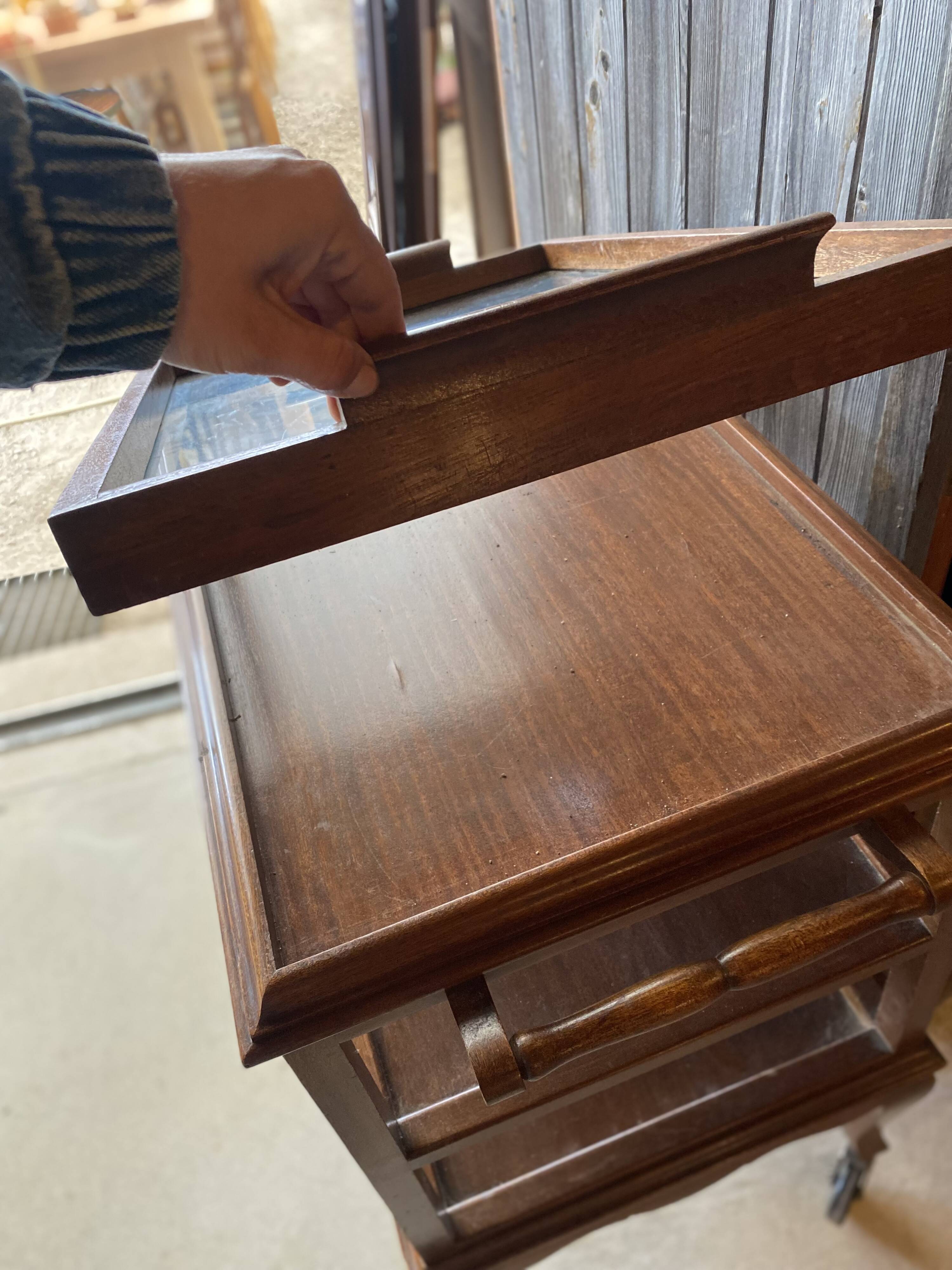 Mahogany serving trolley