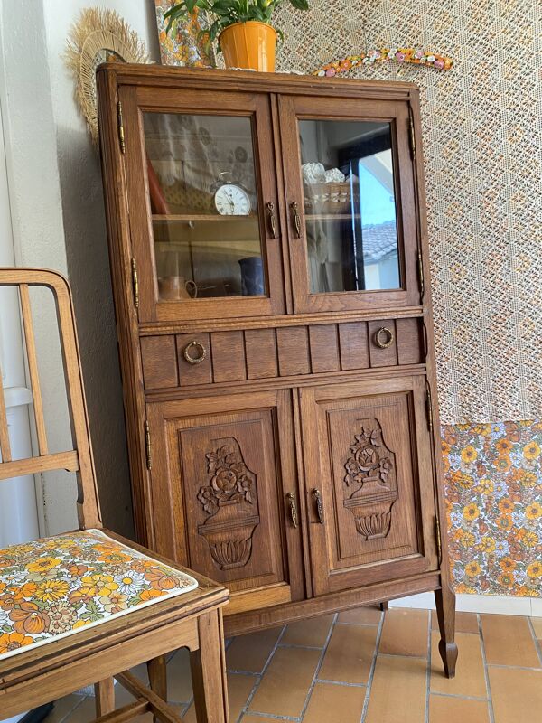 Ancienne Petite vitrine d’antiquaire vitrée début 20ème