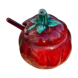 Tomato slip for ceramic condiments, mustard, salt, pepper