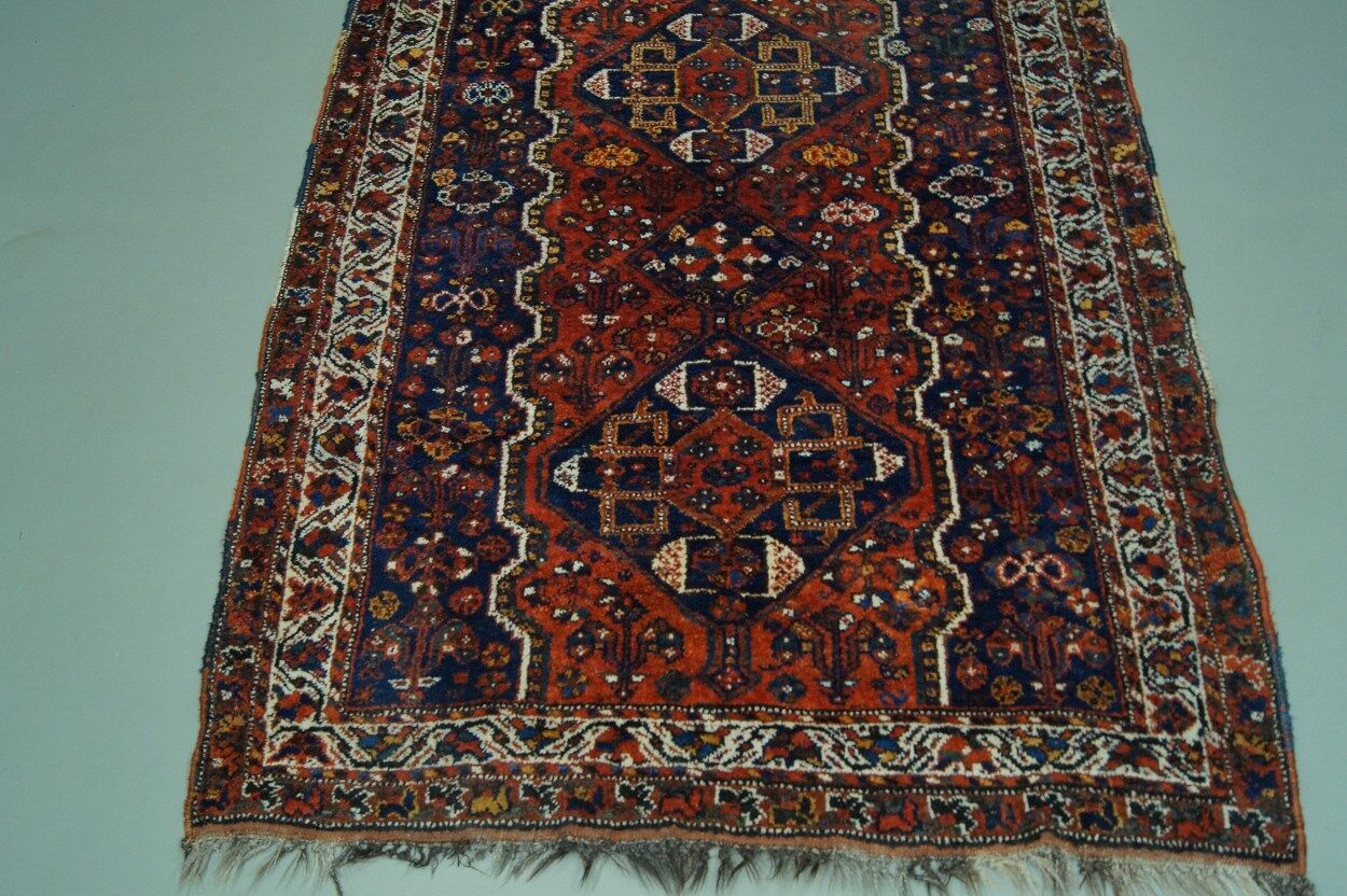 Antique Persian Shiraz carpet, 1900s, 225x162 cm