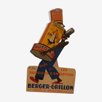 Ancien carton publicitaire Berger - Grillon