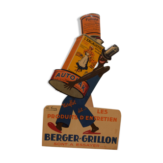 Ancien carton publicitaire Berger - Grillon