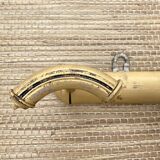 Antique wall-mounted coat rack in turned bamboo-style wood, 1930s-40s