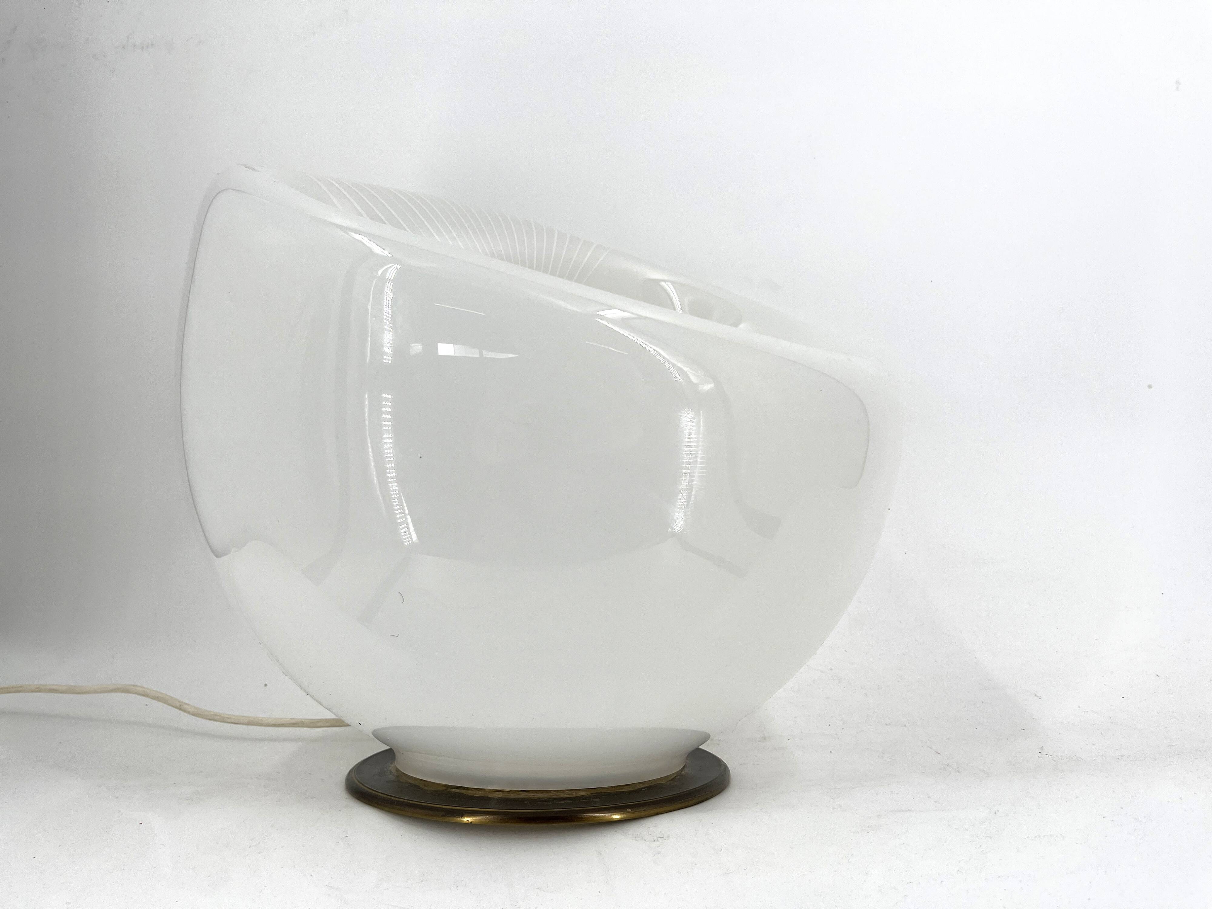 Large vintage murano glass table lamp, 1970s