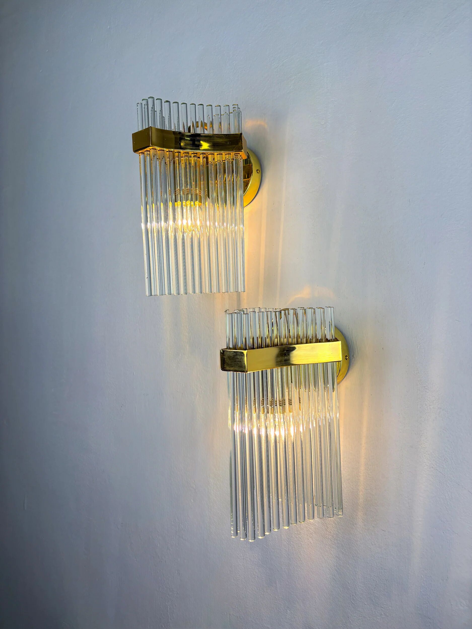 Pair of Gaetano Sciolari wall lights for Lightolier, Italy, circa 1970s