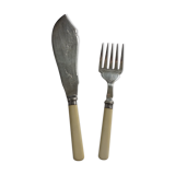 Covered English service fork and knife