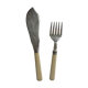 Covered English service fork and knife