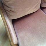 Sofa 2 places in pink velvet