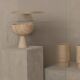 XL travertine pedestal bowl