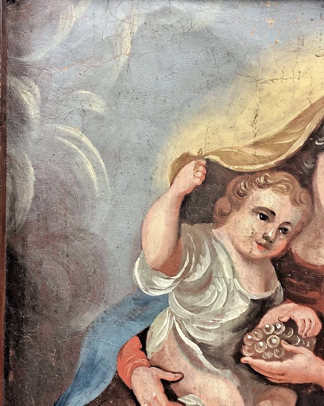 Oil painting on canvas XVIII Virgin and Child