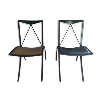 4 Cattelan Italy metal folding chairs, circa 1980