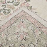 Beige & Green Vintage Persian Rug, Soft Palette Rug, 204x320 Cm