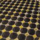 Ensemble de chaises en métal, dossier en forme d'éventail, danois, années 1980.