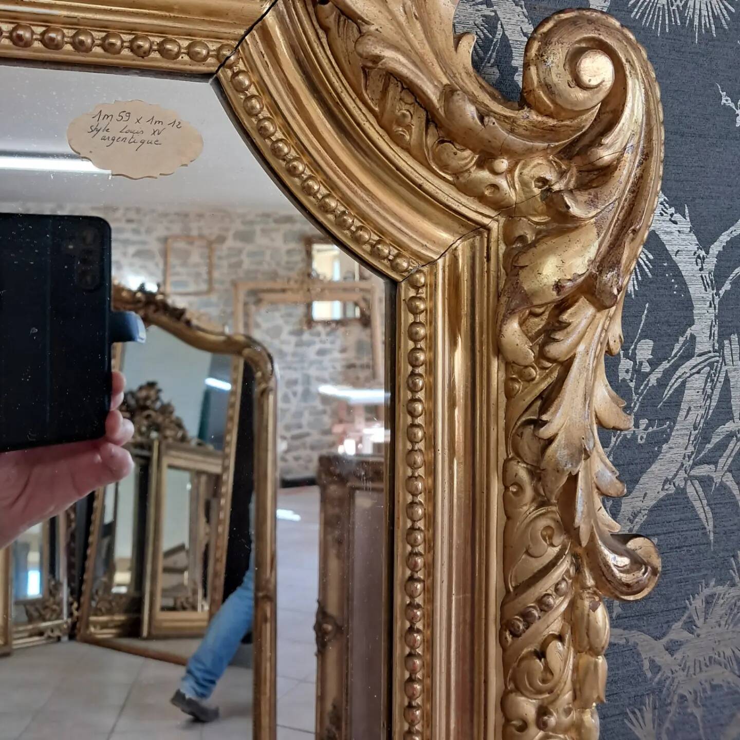 Mirror 19th century Louis XV style 159 x 112