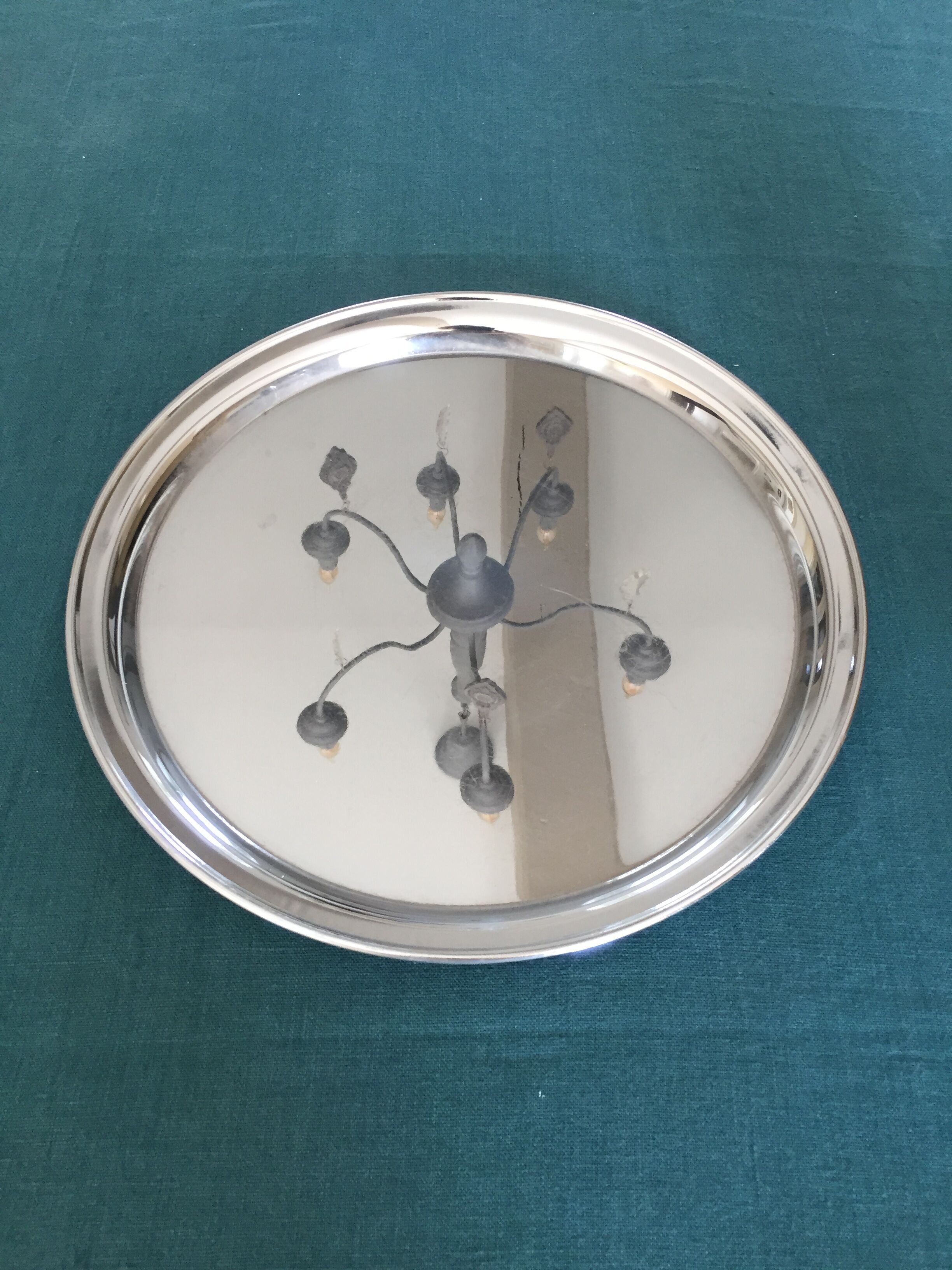 Tea service or coffee in chromed copper with tray year 70