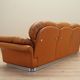 Orange leather sofa, Space Age design, 1960s, production: Italy