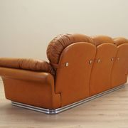 Orange leather sofa, Space Age design, 1960s, production: Italy