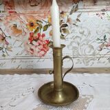 Brass push candle holder high handle