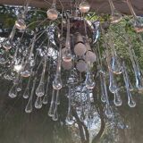 Italian waterfall chandelier with murano drops c1970