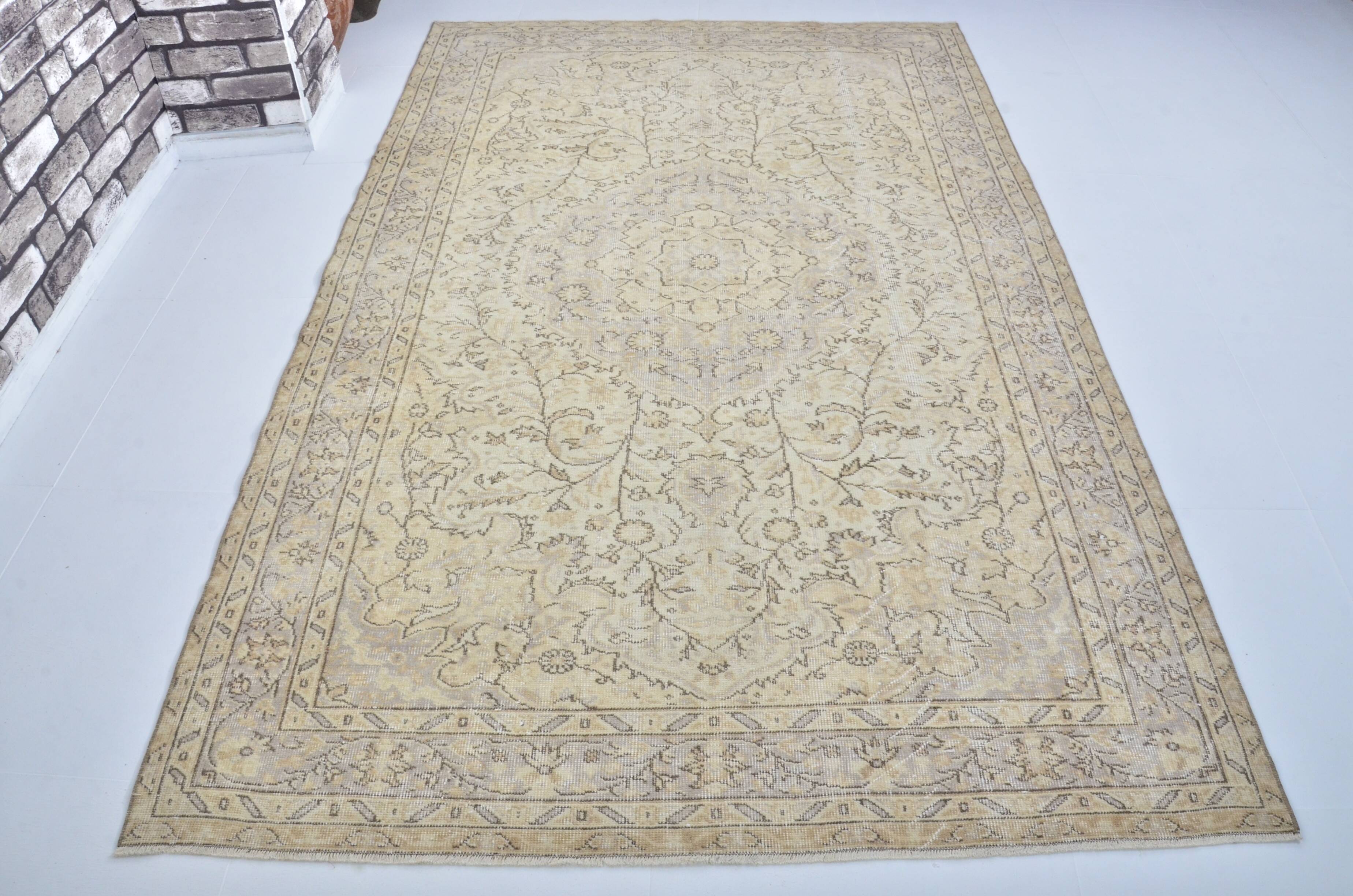 Beige & Brown Turkish Area Carpet sku 3243