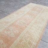 Turkish oushak runner, vintage hallway rug