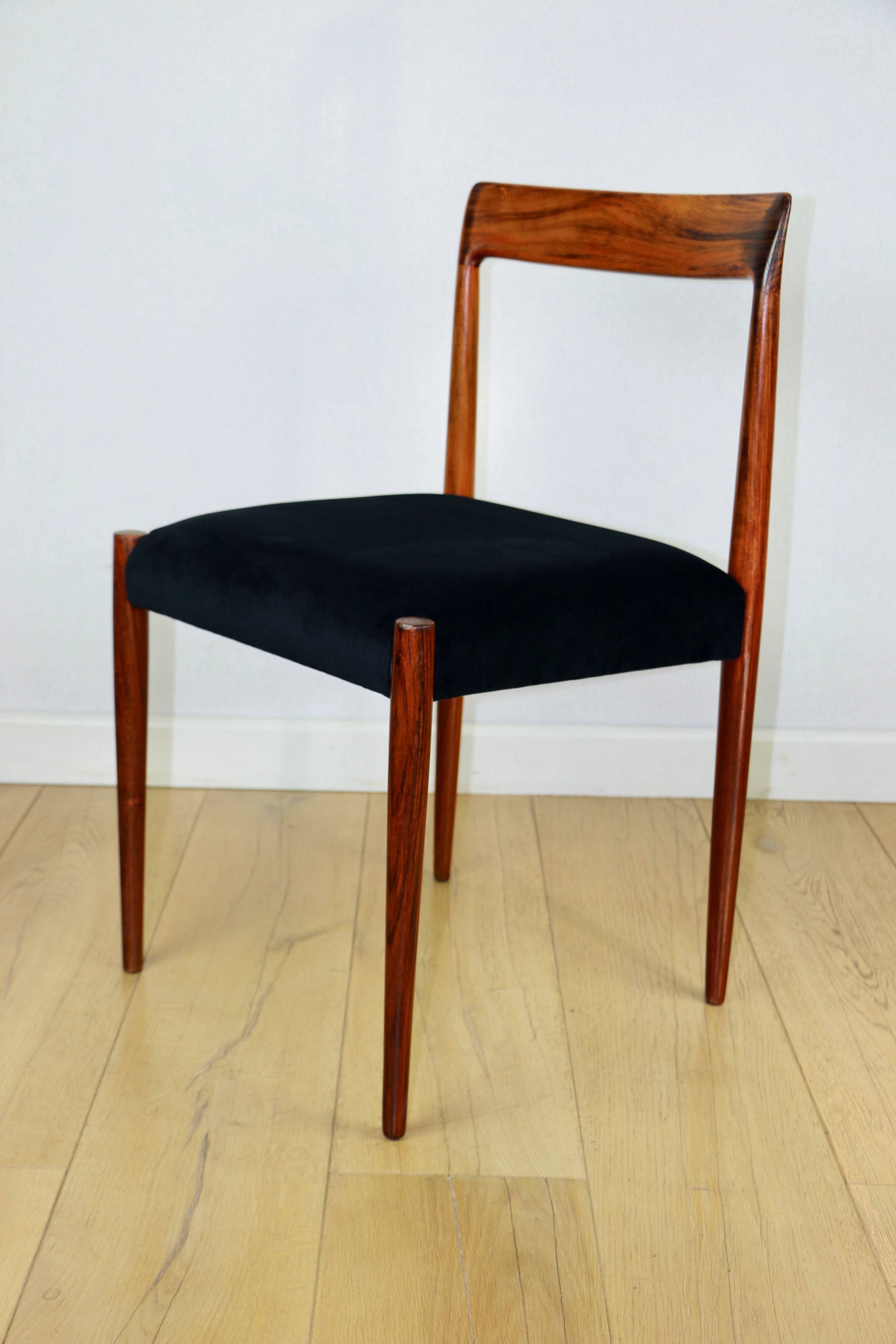 German Lübke vintage black chairs - 4 pieces - great set