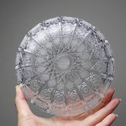 Grosse boîte en cristal de Bohème ciselé "Dentelle de la Reine" vintage
