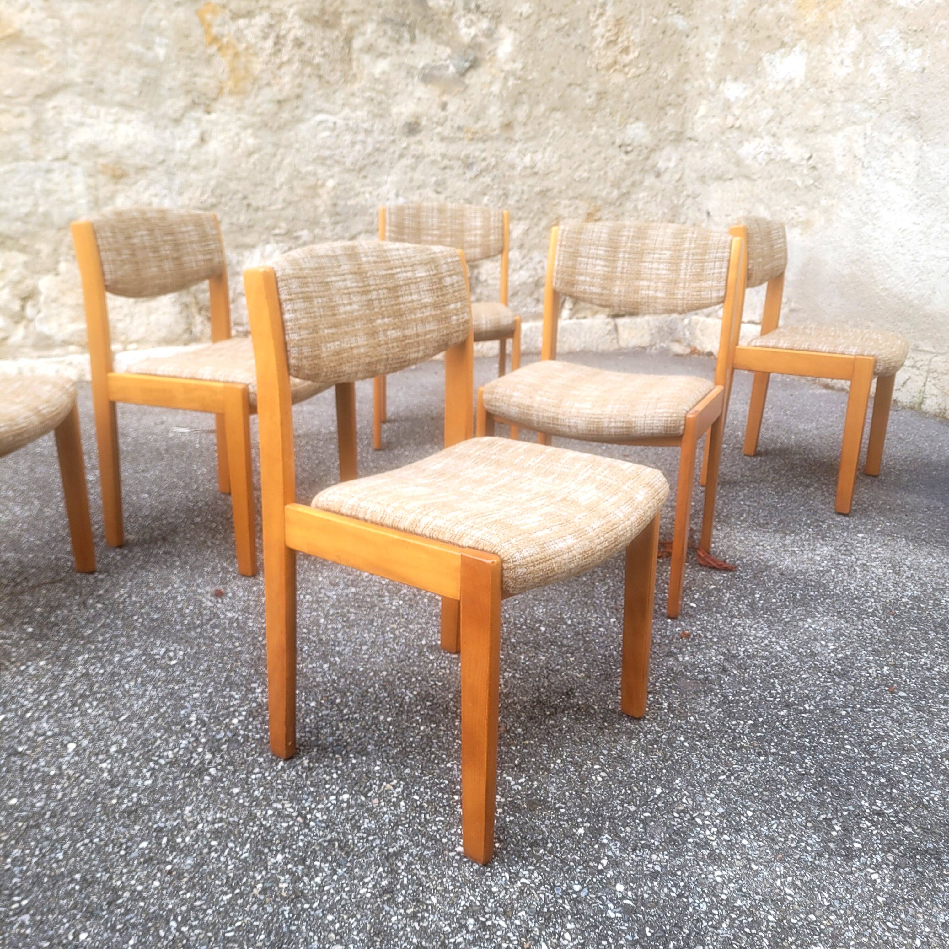 Set of six vintage designer chairs