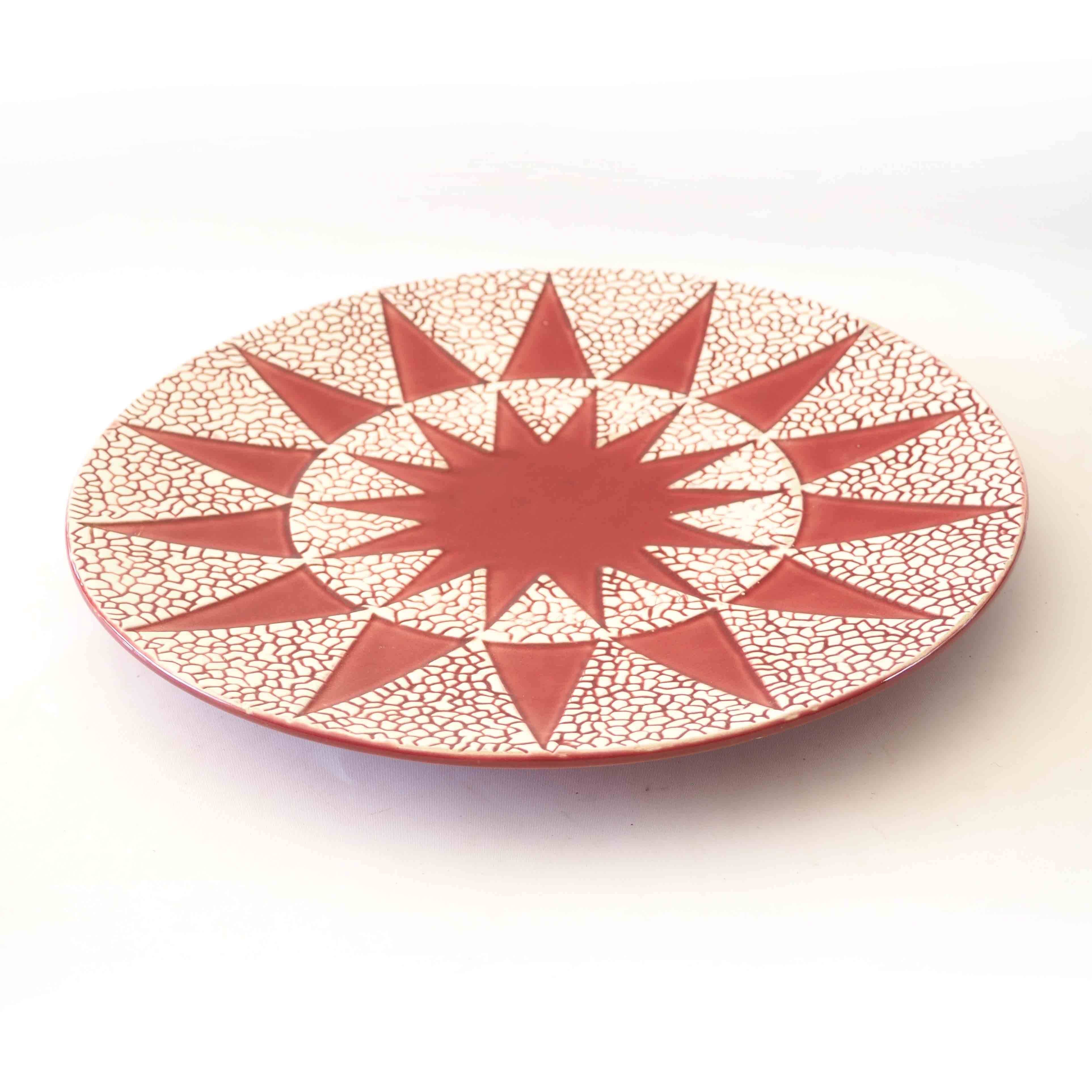 Cracked art-deco dish
