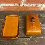 Beurrier Ancien ST CLEMENT Céramique Marron Made In France Vintage #D8